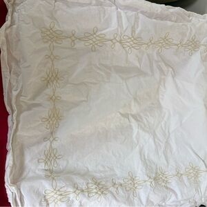 Matouk Percale Cotton Pillow Sham Standard Champagne Colored Design